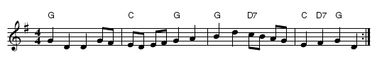 Blue Eyed Stranger - staff notation