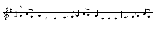 Blue Eyed Stranger - staff notation