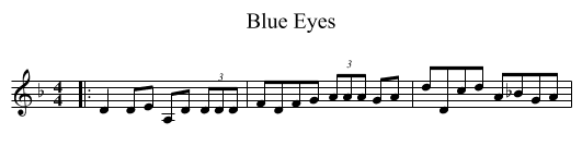 Blue Eyes - staff notation