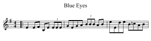 Blue Eyes - staff notation