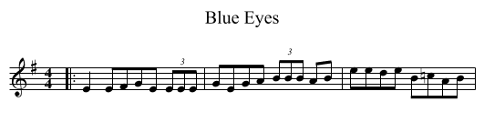 Blue Eyes - staff notation