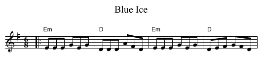 Blue Ice - staff notation