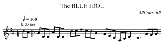 BLUE IDOL, The - staff notation