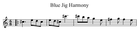 Blue Jig Harmony - staff notation