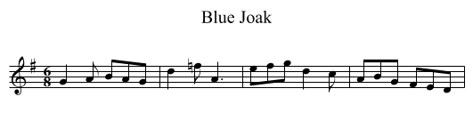 Blue Joak - staff notation