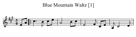 Blue Mountain Waltz [1] - staff notation