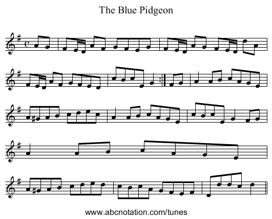 Blue Pidgeon, The - staff notation
