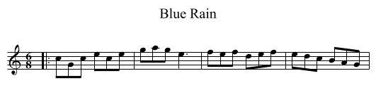 Blue Rain - staff notation