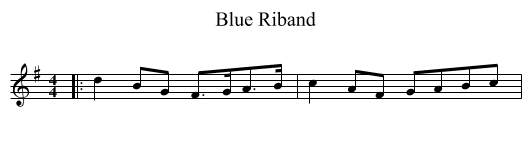 Blue Riband - staff notation