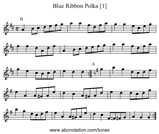 Blue Ribbon Polka [1] - staff notation