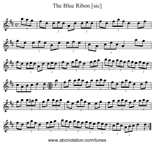 Blue Ribon [sic], The - staff notation