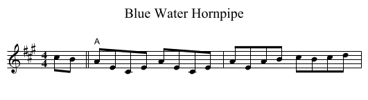 Blue Water Hornpipe - staff notation
