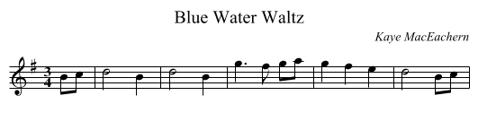 Blue Water Waltz - staff notation