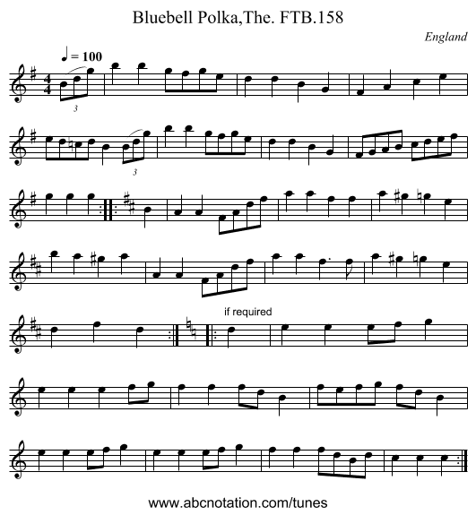 Bluebell Polka,The. FTB.158 - staff notation