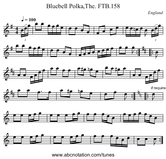 Bluebell Polka,The. FTB.158 - staff notation