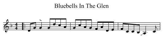 Bluebells In The Glen - staff notation