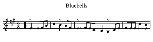 Bluebells - staff notation