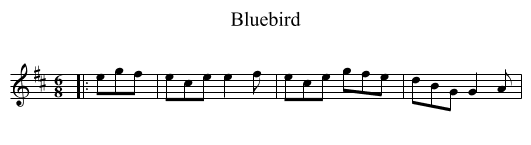 Bluebird - staff notation