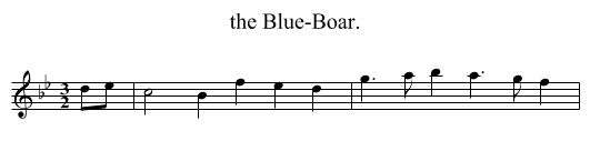 Blue-Boar., the  - staff notation