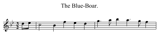 Blue-Boar., The  - staff notation