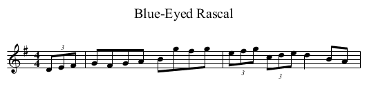 Blue-Eyed Rascal - staff notation