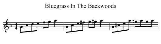 Bluegrass In The Backwoods - staff notation