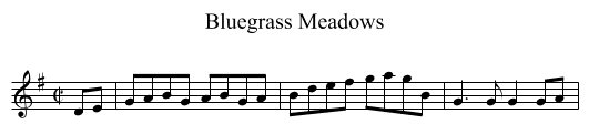 Bluegrass Meadows - staff notation
