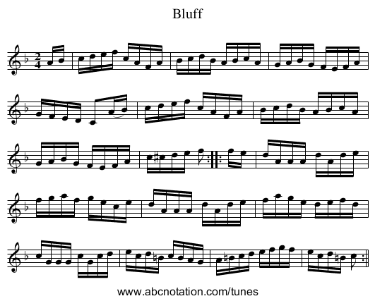 Bluff - staff notation