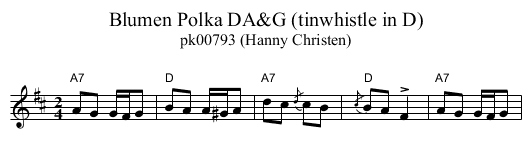 Blumen Polka DA&G (tinwhistle in D) - staff notation