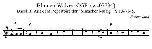 Blumen-Walzer  CGF  (wz07794) - staff notation