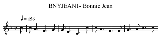 BNYJEAN1- Bonnie Jean - staff notation