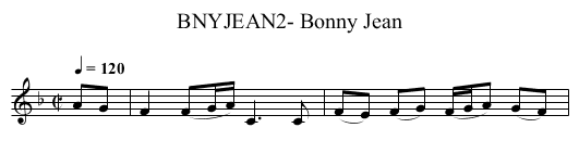 BNYJEAN2- Bonny Jean - staff notation