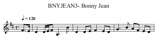 BNYJEAN3- Bonny Jean - staff notation