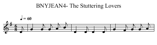 BNYJEAN4- The Stuttering Lovers - staff notation