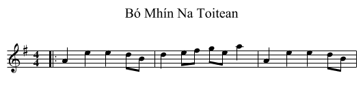 Bó Mhín Na Toitean - staff notation
