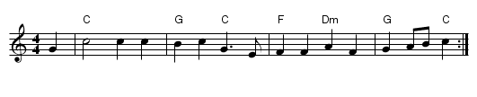 Boar's Head, The  - staff notation