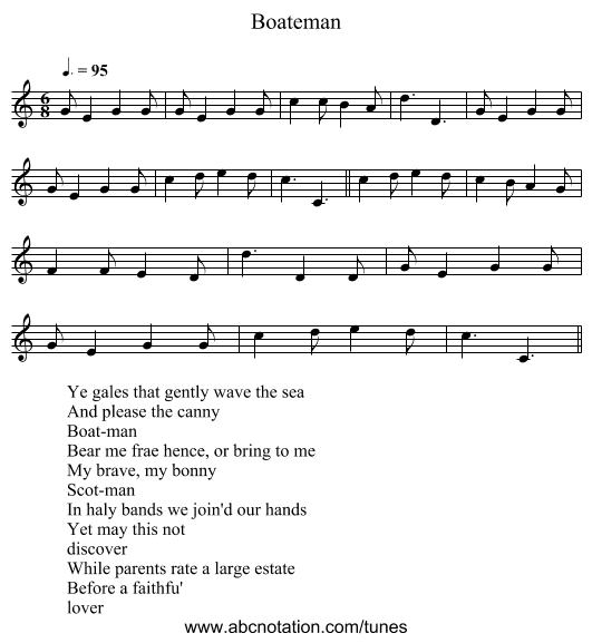 Boateman - staff notation