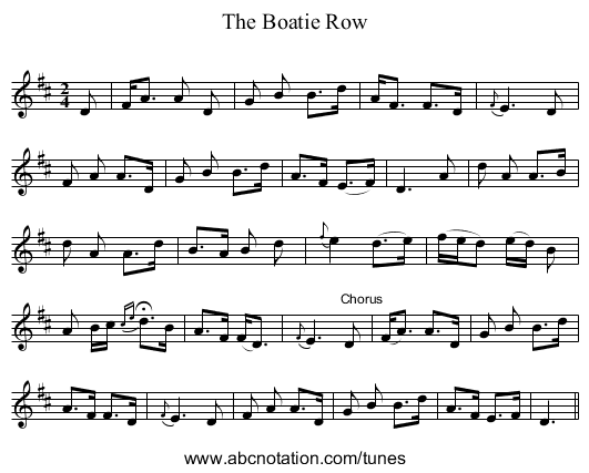 Boatie Row, The - staff notation