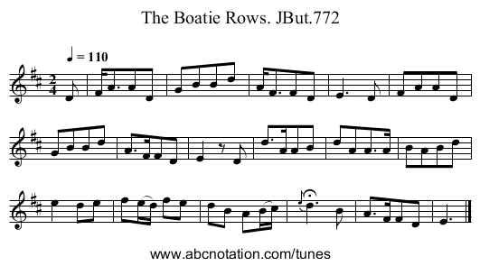 Boatie Rows. JBut.772, The - staff notation