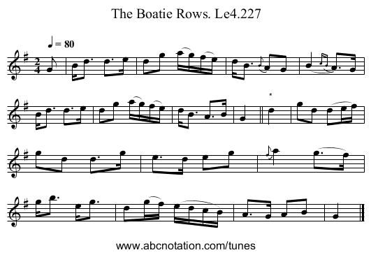 Boatie Rows. Le4.227, The - staff notation