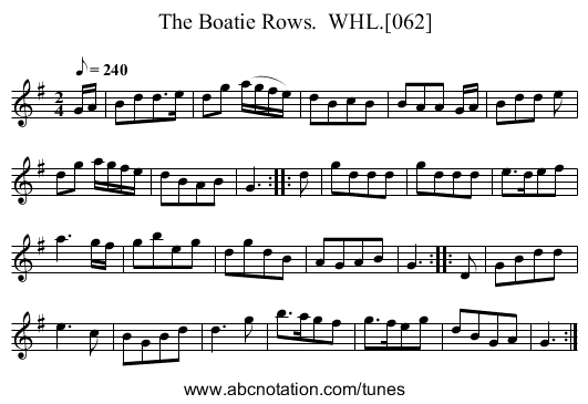 Boatie Rows.  WHL.[062], The - staff notation