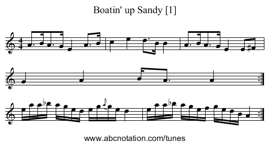 Boatin' up Sandy [1] - staff notation