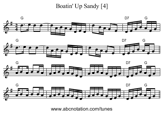 Boatin' Up Sandy [4] - staff notation