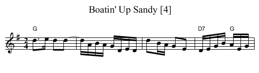Boatin' Up Sandy [4] - staff notation