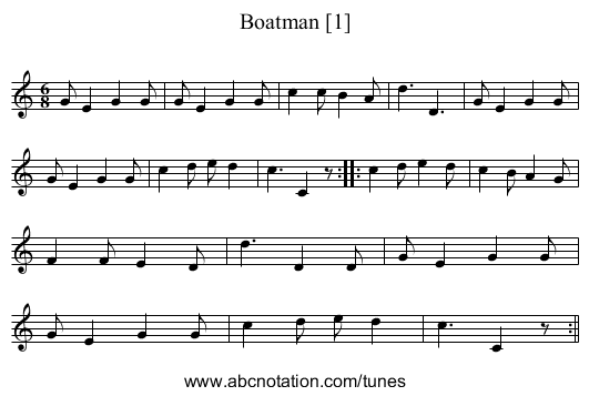 Boatman [1] - staff notation