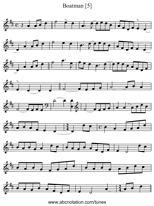 Boatman [5] - staff notation