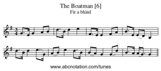 Boatman [6], The - staff notation