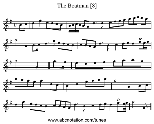 Boatman [8], The - staff notation