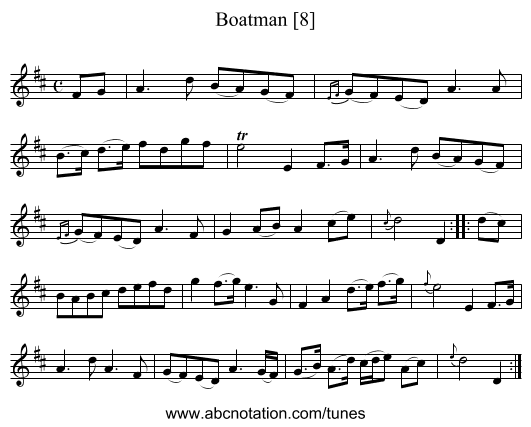 Boatman [8] - staff notation