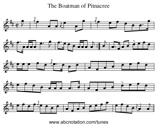 Boatman of Pitnacree, The - staff notation